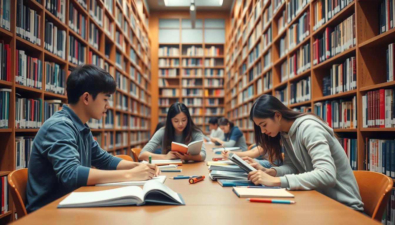 Student using a study guide to organize academic notes